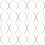 Circulate Light Silver Peel & Stick Wallpaper with Modern Geometric Pattern - NuWallpaper NUS1704