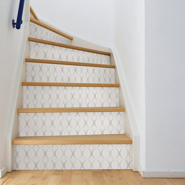 Circulate Light Silver Peel & Stick Wallpaper with Modern Geometric Pattern - NuWallpaper NUS1704