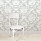 Ariel Grey Damask Peel & Stick Wallpaper - NuWallpaper NUS1935