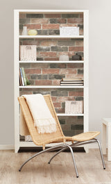 Newport Reclaimed Brick Red Peel & Stick Wallpaper with Faded Brick Pattern - Brewster NU2064
