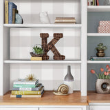 Farmhouse Plaid Grey Peel & Stick Wallpaper with Linen-Print Buffalo Check - NuWallpaper NUS2691
