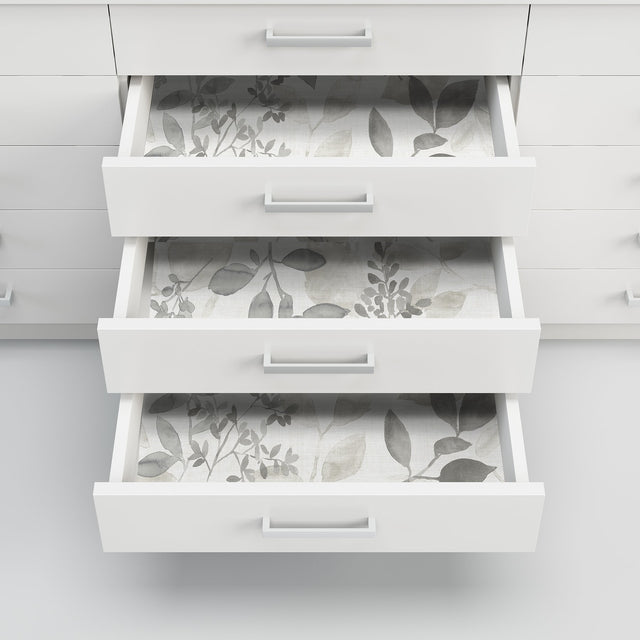 Breezy Grey Peel & Stick Wallpaper with Botanical Leaves - NuWallpaper NUS3144