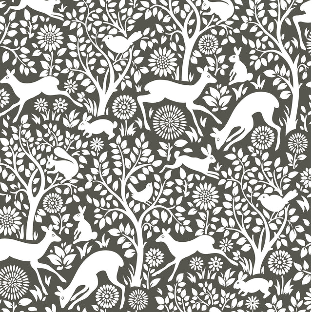 Merriment Charcoal Peel & Stick Wallpaper