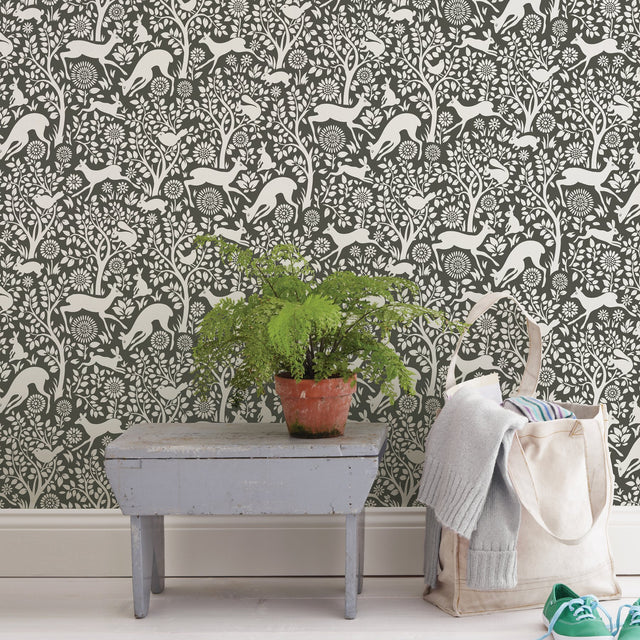 Merriment Charcoal Peel & Stick Wallpaper