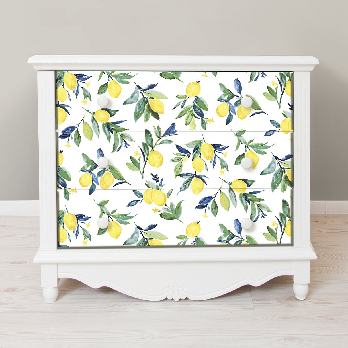 Lemon Drop Yellow Peel & Stick Wallpaper with Vintage Lemon Motif - NuWallpaper NUS3161