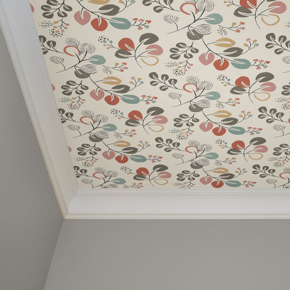 Astrilde Multicolor Peel & Stick Wallpaper with Scandinavian Botanical Trails - NuWallpaper NUS3259