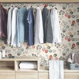 Astrilde Multicolor Peel & Stick Wallpaper with Scandinavian Botanical Trails - NuWallpaper NUS3259