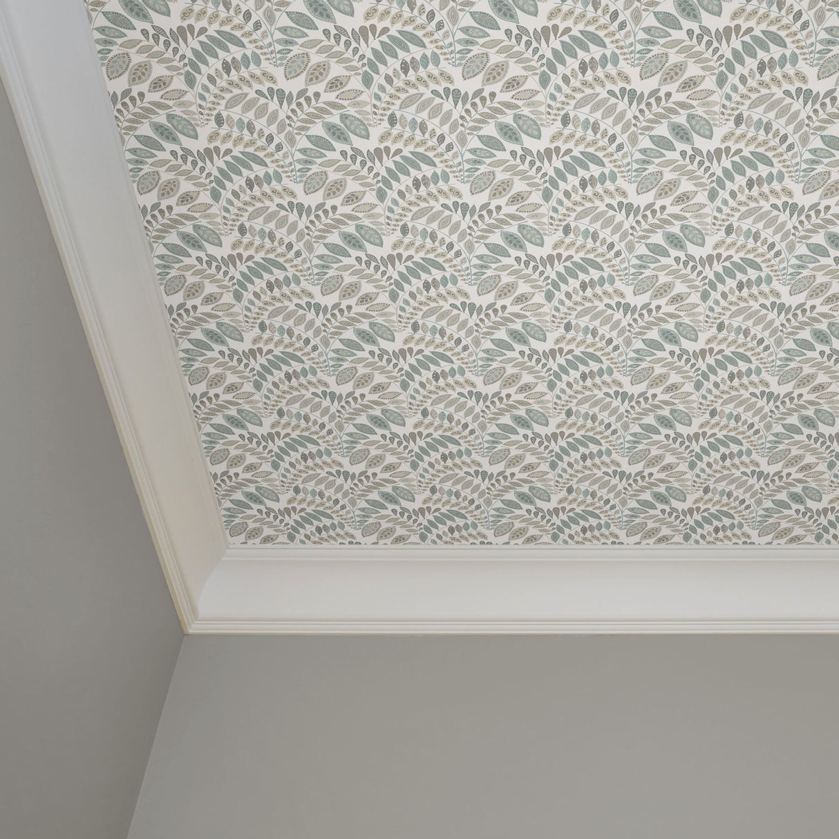 Gustavus Grey Peel & Stick Wallpaper with Scandinavian Botanical Leaf Pattern - NuWallpaper NUS3260