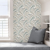 Gustavus Grey Peel & Stick Wallpaper with Scandinavian Botanical Leaf Pattern - NuWallpaper NUS3260