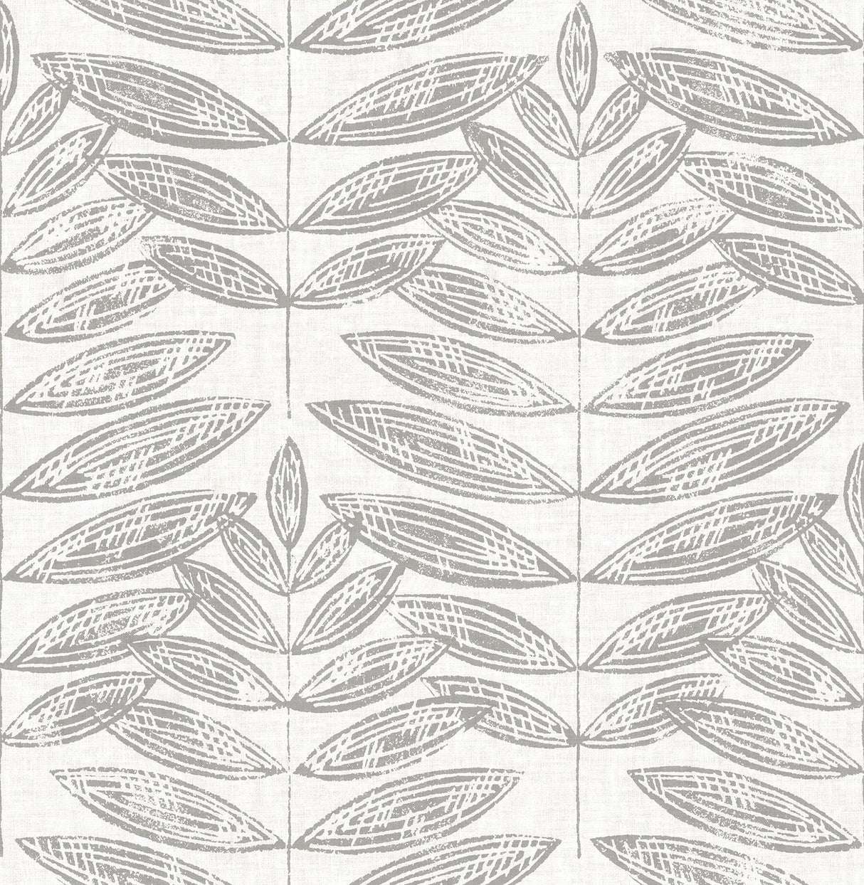Terrain Grey Peel & Stick Wallpaper with Scandinavian Botanical Leaf Pattern - NuWallpaper NUS3263