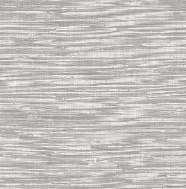 Tibetan Grasscloth Silver Peel & Stick Wallpaper with Metallic Faux Grasscloth Texture - NuWallpaper NUS3340