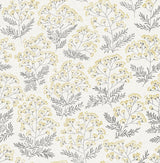 Wethersfield Yellow Peel & Stick Wallpaper with Floral Botanical Motif - NuWallpaper NUS3546