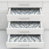 Guildford Blue Peel & Stick Wallpaper with Floral Damask Pattern - NuWallpaper NUS3547