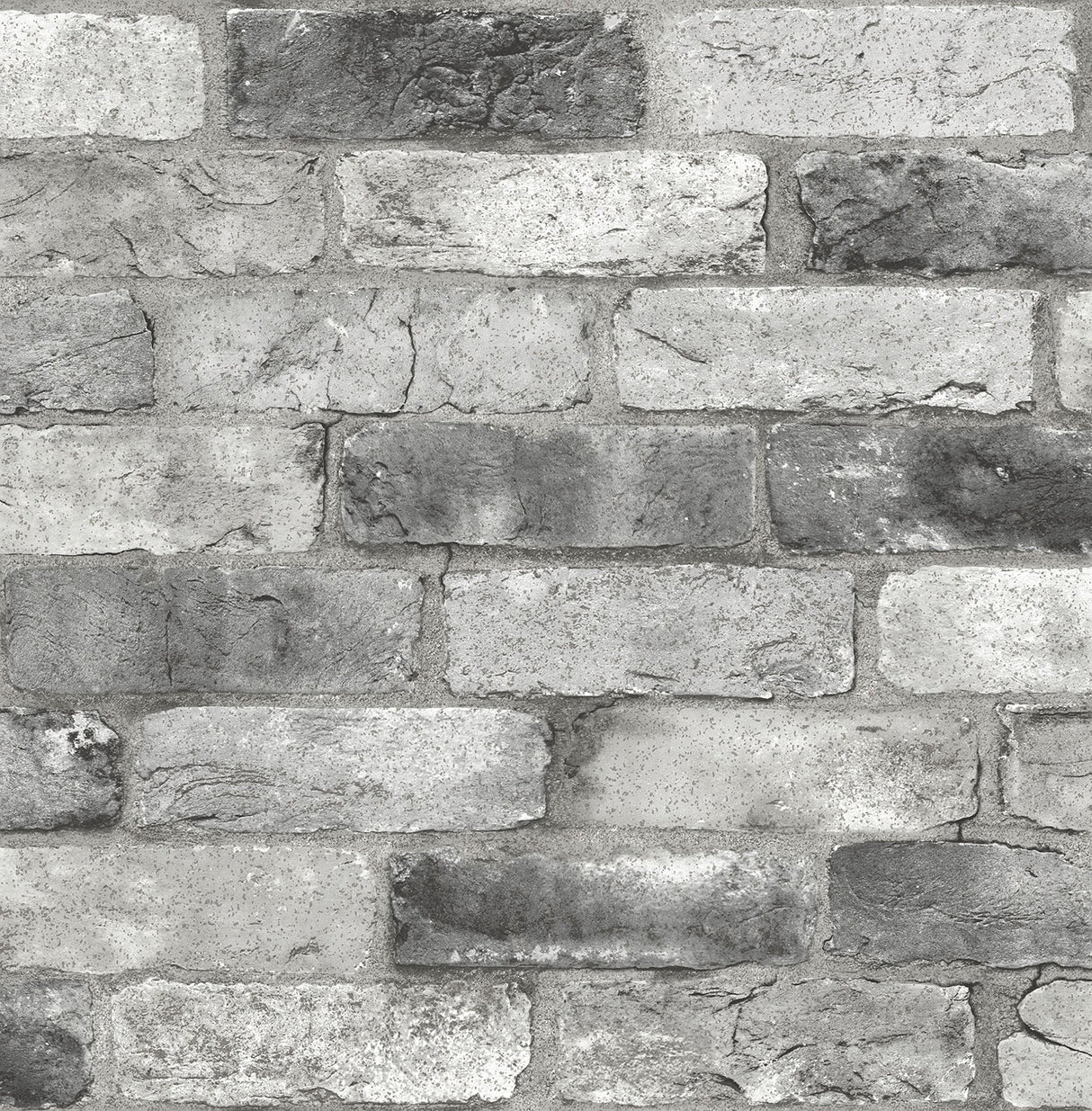 Grey London Brick Peel & Stick Wallpaper with Textured Industrial Brick Pattern - NuWallpaper NUS3550