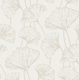 Hikarigaoka Silver Peel & Stick Wallpaper with Metallic Floral Pattern, Modern Style - NuWallpaper NUS3578