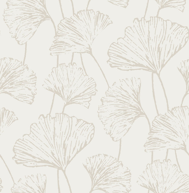 Hikarigaoka Silver Peel & Stick Wallpaper with Metallic Floral Pattern, Modern Style - NuWallpaper NUS3578