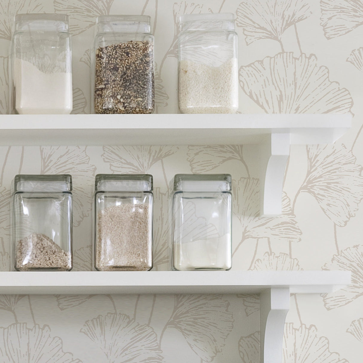 Hikarigaoka Silver Peel & Stick Wallpaper with Metallic Floral Pattern, Modern Style - NuWallpaper NUS3578