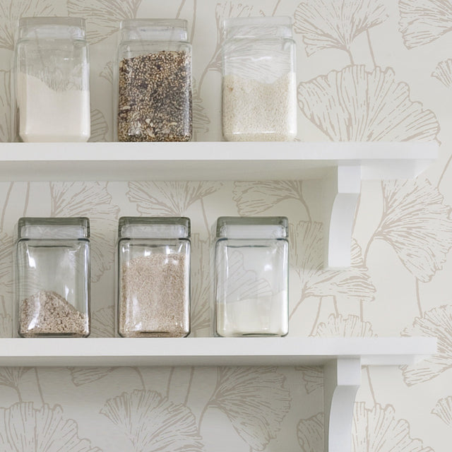 Hikarigaoka Silver Peel & Stick Wallpaper with Metallic Floral Pattern, Modern Style - NuWallpaper NUS3578