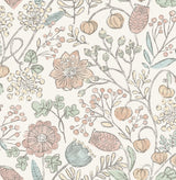 Southern Trail Pastel Peel & Stick Wallpaper with Botanical Floral Pattern, Farmhouse Style - NuWallpaper NUS3623