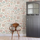 Southern Trail Pastel Peel & Stick Wallpaper with Botanical Floral Pattern, Farmhouse Style - NuWallpaper NUS3623