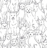 Paws On Black & White Peel & Stick Wallpaper with Novelty Dog Pattern - NuWallpaper NUS3675