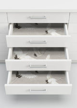 Halcyon Grey Peel & Stick Wallpaper with Hand-Painted White Crane Motif - NuWallpaper NUS3678
