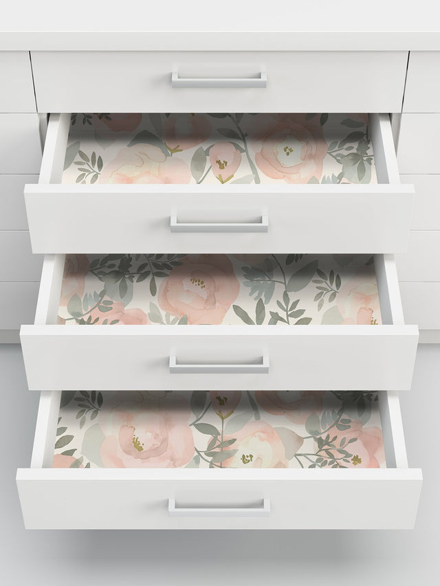 Peachy Keen Rose Peel & Stick Wallpaper with Whimsical Botanical Floral Pattern - NuWallpaper NUS3829