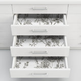 Longwood Charcoal Peel & Stick Wallpaper with Vintage Botanical Floral Pattern - NuWallpaper NUS3832
