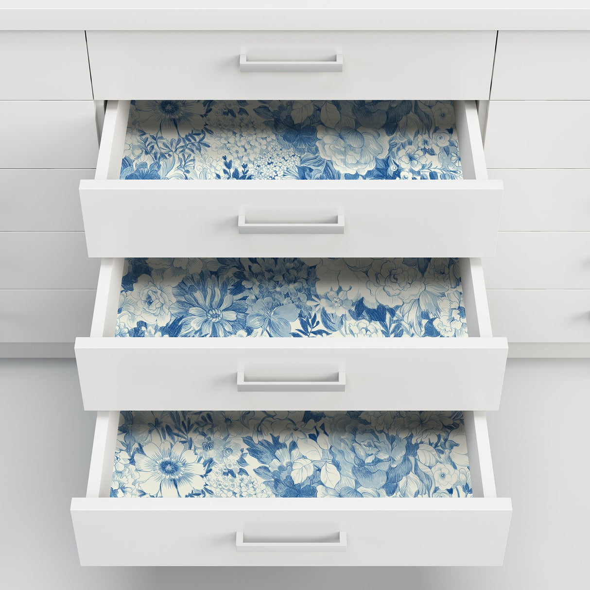 Empress Garden Indigo Peel & Stick Wallpaper with Metallic Modern Floral Pattern - NuWallpaper NUS3833