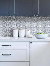 Hepatica Petal Blue Peel & Stick String Wallpaper with Modern Botanical Floral Pattern - NuWallpaper NUS3958
