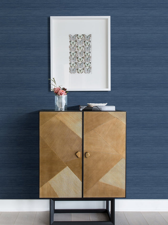 Crossweave Indigo Textured Peel & Stick String Wallpaper - NuWallpaper NUS3959