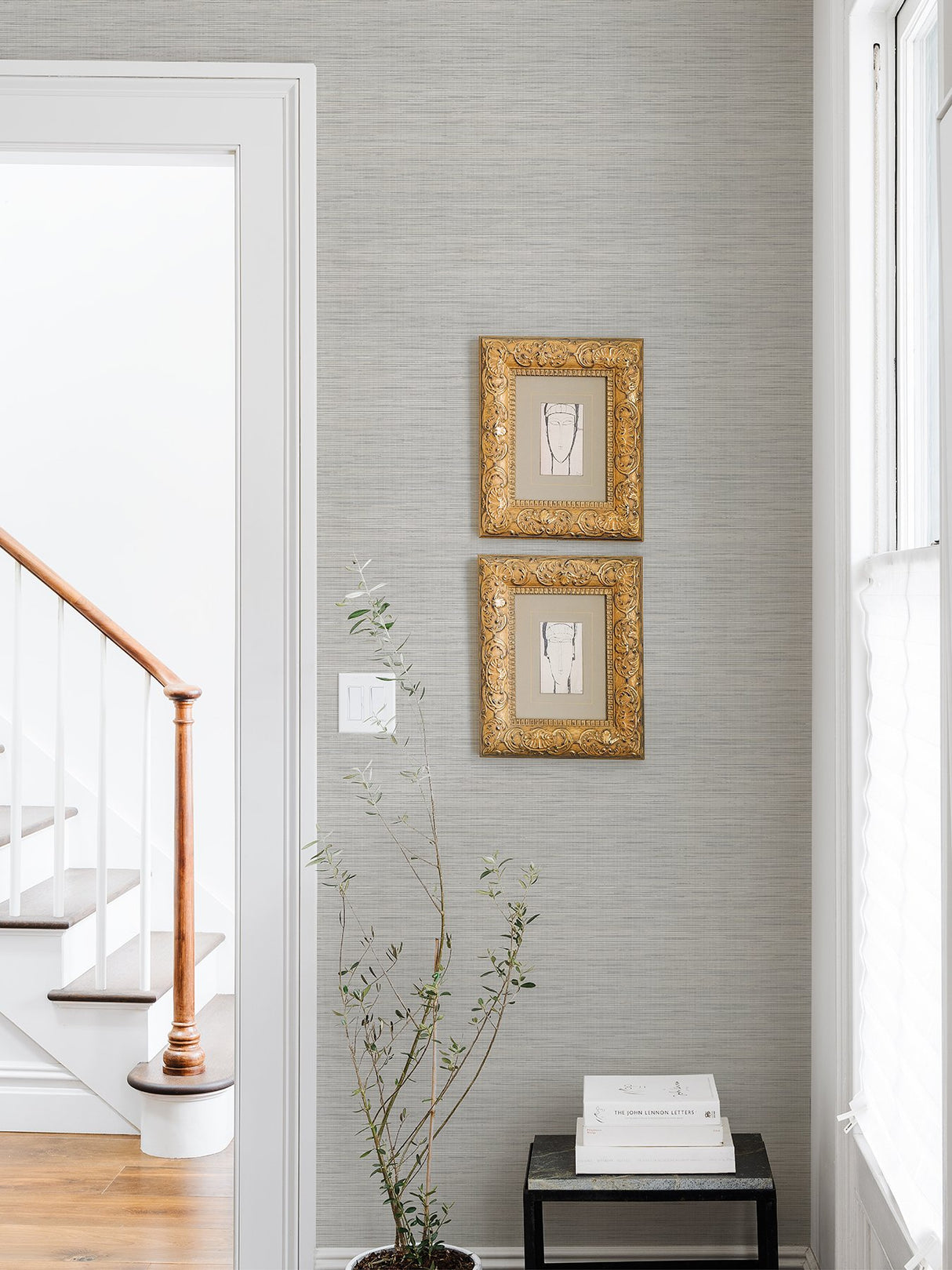 Crossweave Grey Peel & Stick Wallpaper with Textured String Effect - NuWallpaper NUS3960