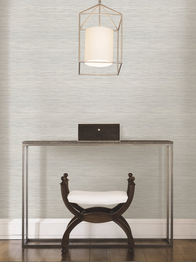 Crossweave Grey Peel & Stick Wallpaper with Textured String Effect - NuWallpaper NUS3960