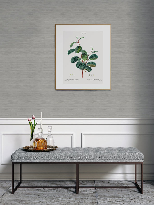 Crossweave Grey Peel & Stick Wallpaper with Textured String Effect - NuWallpaper NUS3960