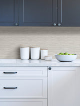 Crossweave Grey Peel & Stick Wallpaper with Textured String Effect - NuWallpaper NUS3960