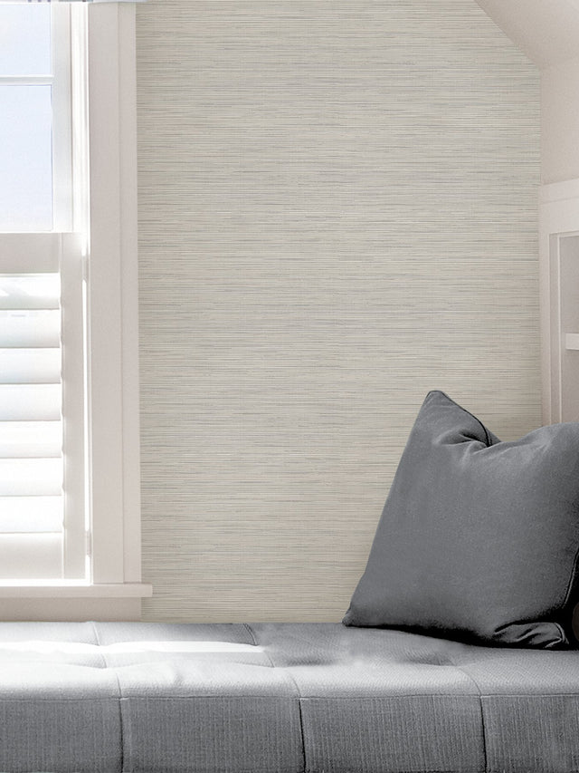Crossweave Grey Peel & Stick Wallpaper with Textured String Effect - NuWallpaper NUS3960