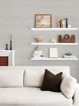 Crossweave Grey Peel & Stick Wallpaper with Textured String Effect - NuWallpaper NUS3960