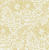 Foliole Yellow Peel & Stick Wallpaper with Botanical Leaf Motif - NuWallpaper NUS3999