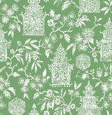 Danson Green Peel & Stick Wallpaper with Botanical Novelty Motif - NuWallpaper NUS4036