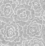 Saraya Charcoal Peel & Stick Wallpaper with Modern Floral Pattern - NuWallpaper NUS4047