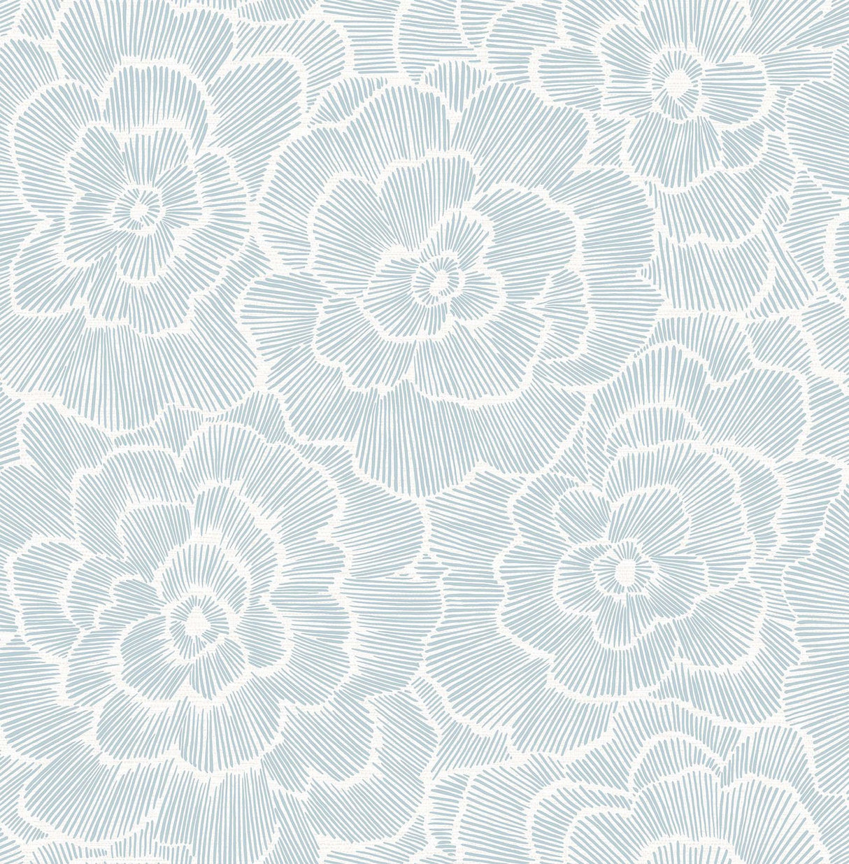 Saraya Blue Peel & Stick Wallpaper with Modern Floral Pattern - NuWallpaper NUS4048