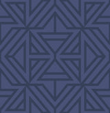 Linear Blue Peel & Stick Wallpaper with Modern Geometric Pattern - NuWallpaper NUS4290