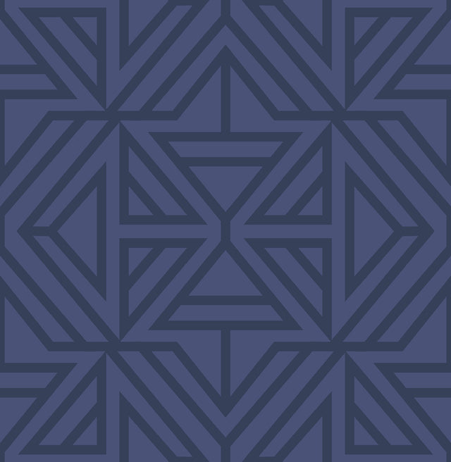 Linear Blue Peel & Stick Wallpaper with Modern Geometric Pattern - NuWallpaper NUS4290
