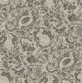 Terrene Charcoal Peel & Stick Wallpaper with Whimsical Novelty Woodland Animals Pattern - NuWallpaper NUS4303