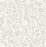 Terrene Cream Peel & Stick Wallpaper with Whimsical Novelty Forest Animal Pattern - NuWallpaper NUS4304