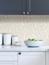 Terrene Cream Peel & Stick Wallpaper with Whimsical Novelty Forest Animal Pattern - NuWallpaper NUS4304