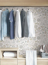 Southern Trail Blue & Green Peel & Stick Wallpaper with Botanical Floral Pattern - NuWallpaper NUS4307