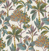 Panama Rainbow Peel & Stick Wallpaper with Tropical Botanical Trees Motif - NuWallpaper NUS4314