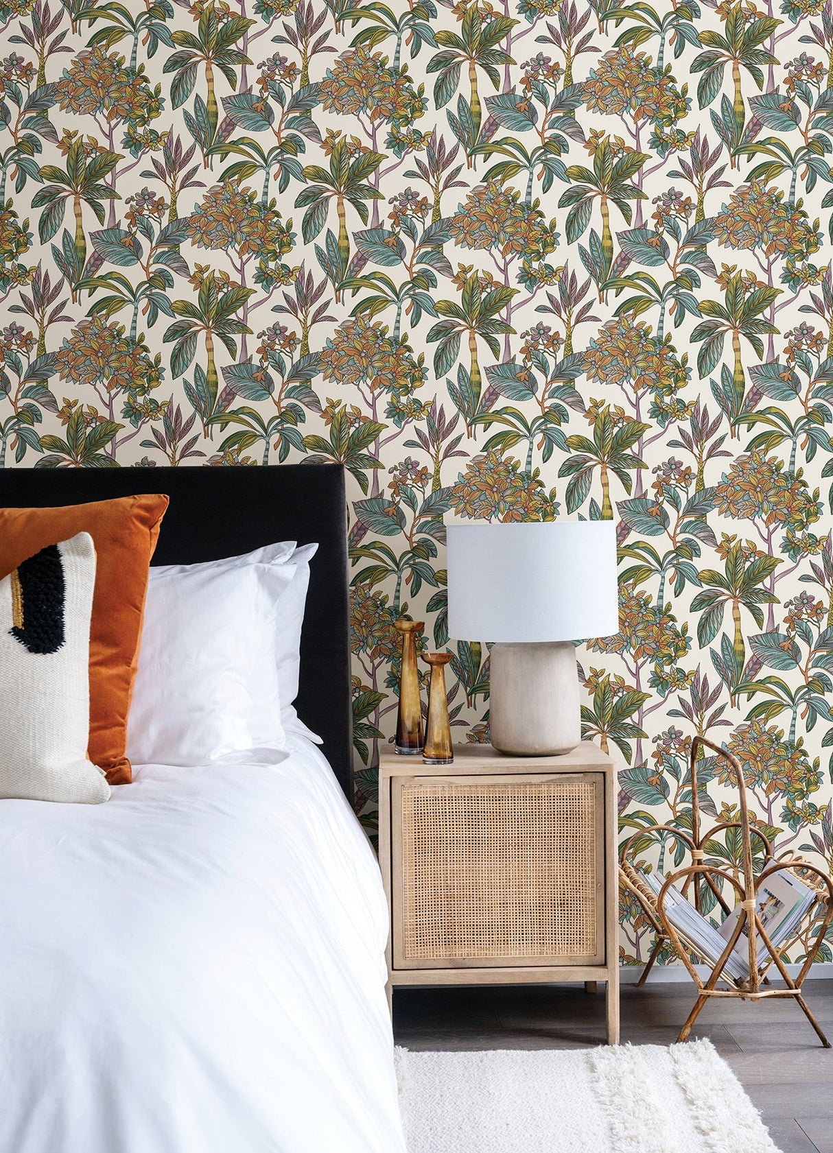 Panama Rainbow Peel & Stick Wallpaper with Tropical Botanical Trees Motif - NuWallpaper NUS4314