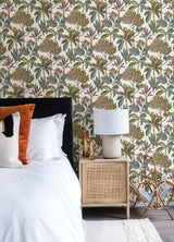 Panama Rainbow Peel & Stick Wallpaper with Tropical Botanical Trees Motif - NuWallpaper NUS4314